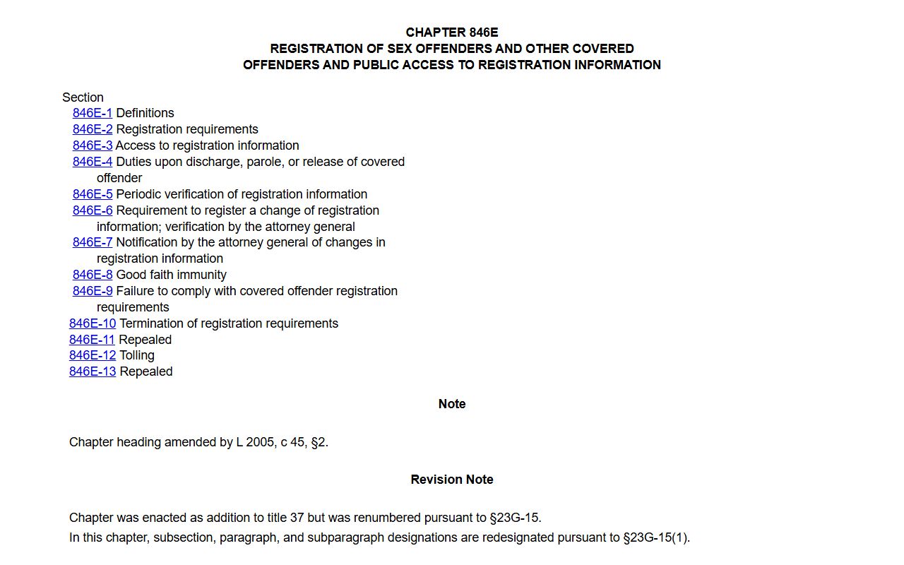 Honolulu County criminal records covered offender statute
